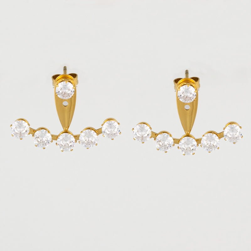 BRINCO EM AÇO DOURADO COM ZIRCONIAS