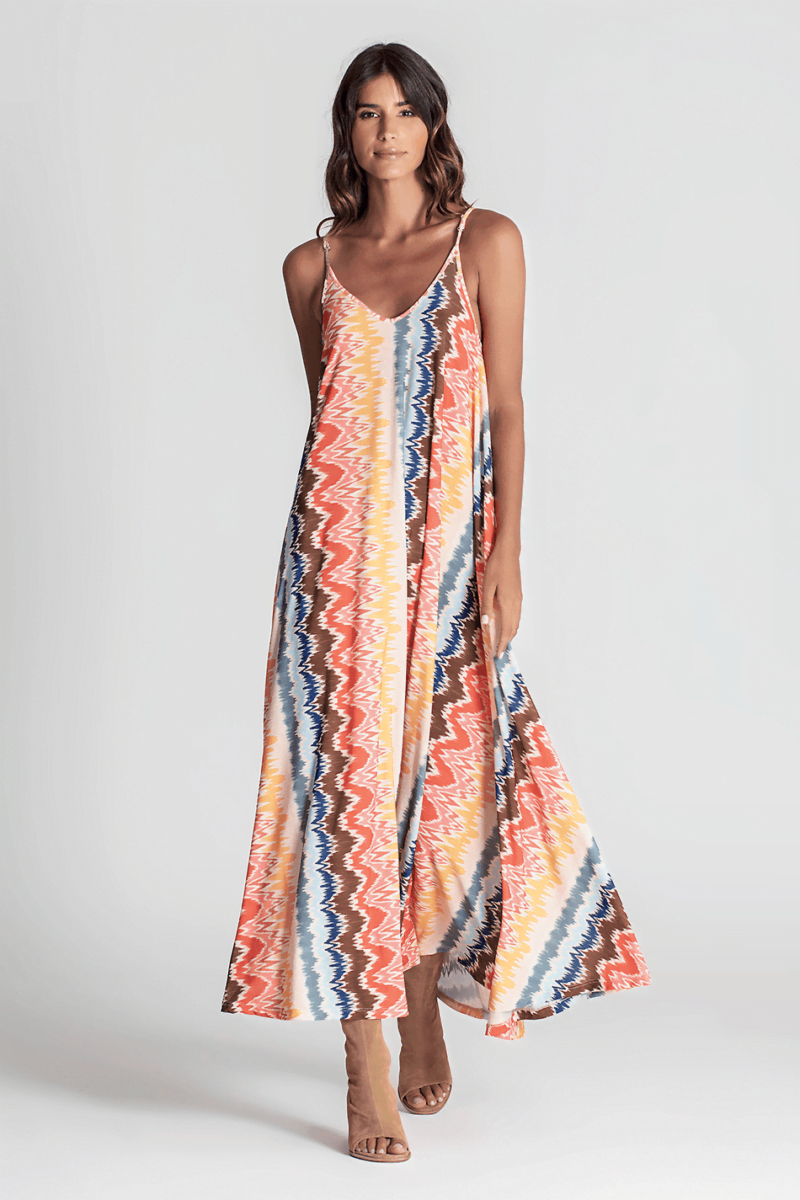 VESTIDO ESTAMPADO COMPRIDO