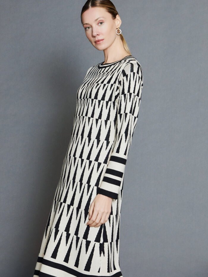 VESTIDO MIDI JACQUARD