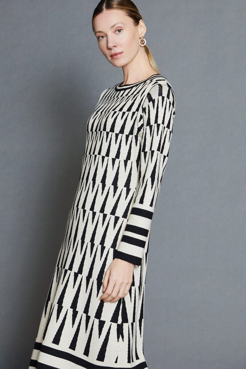 VESTIDO MIDI JACQUARD