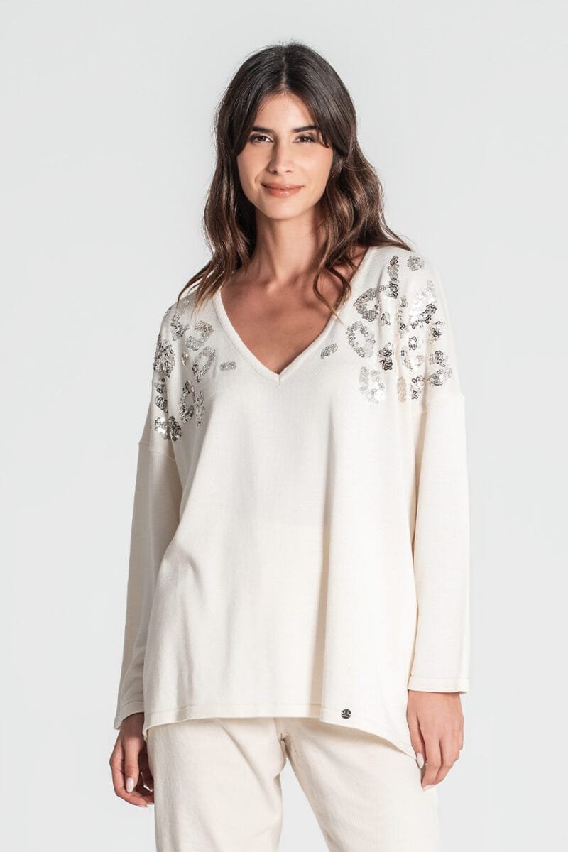 CAMISOLA COM LANTEJOULAS