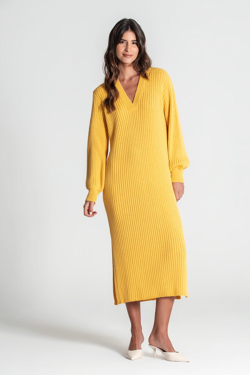VESTIDO COMPRIDO CANELADO