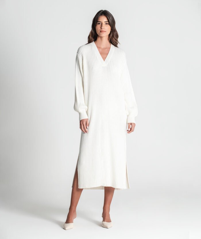 VESTIDO COMPRIDO CANELADO