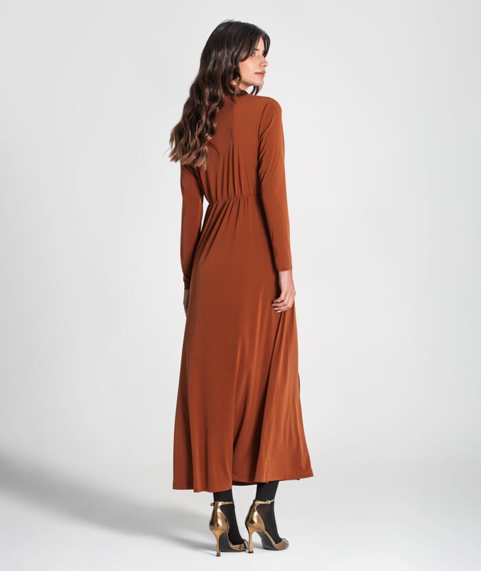 VESTIDO DE GOLA COM ABERTURA FRONTAL - Image 3