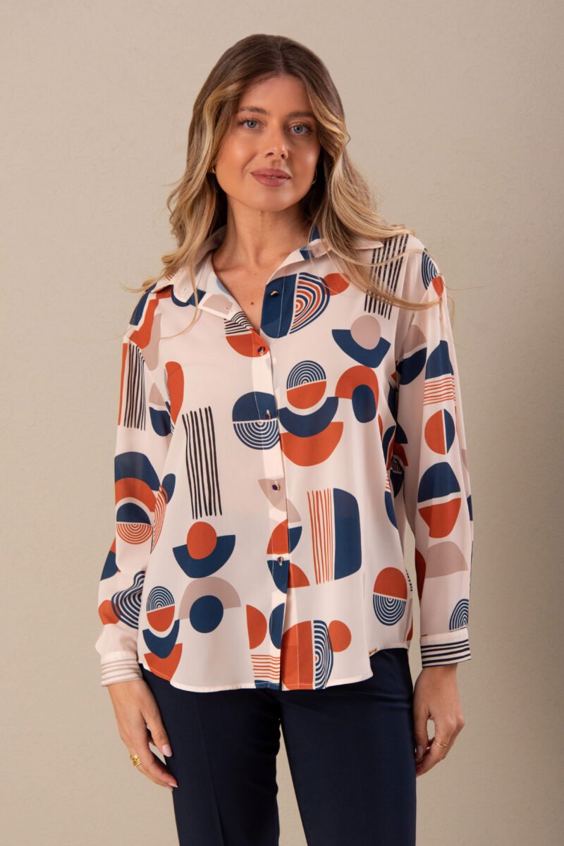 BLUSA COM ESTAMPADO GEOMÉTRICO