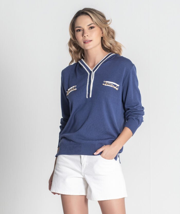 CAMISOLA DE MALHA COM CAPUZ