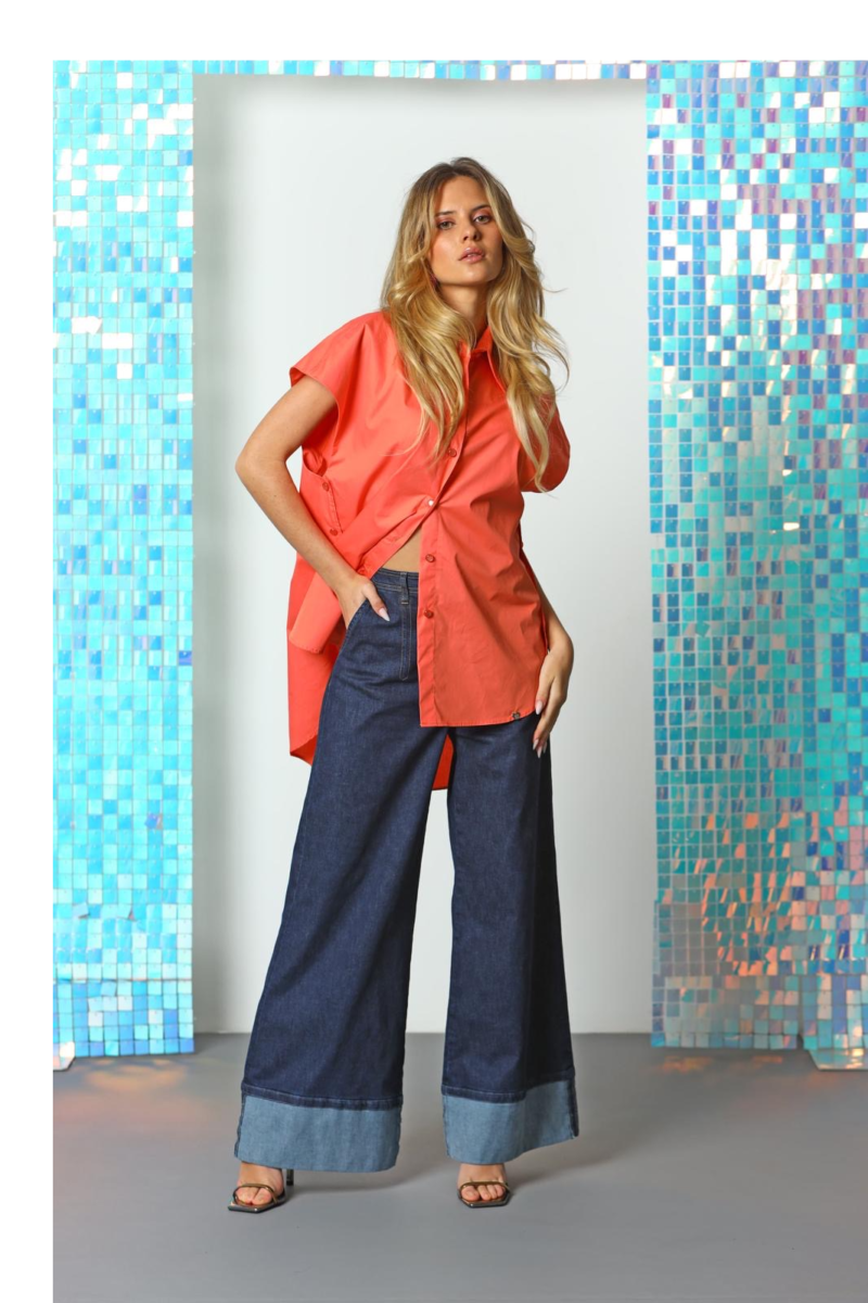 PANTALONA DE GANGA COM DOBRA