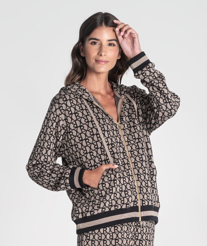 CARDIGAN JACQUARD COM CAPUZ