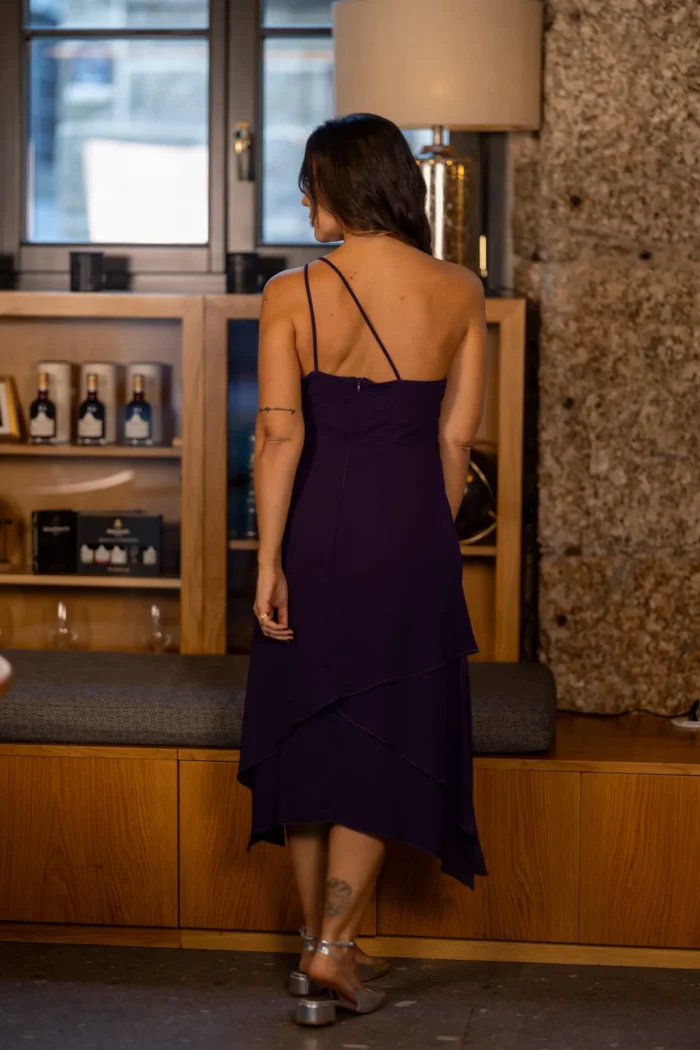 VESTIDO FLUÍDO COM FOLHO DELICADO - Image 3