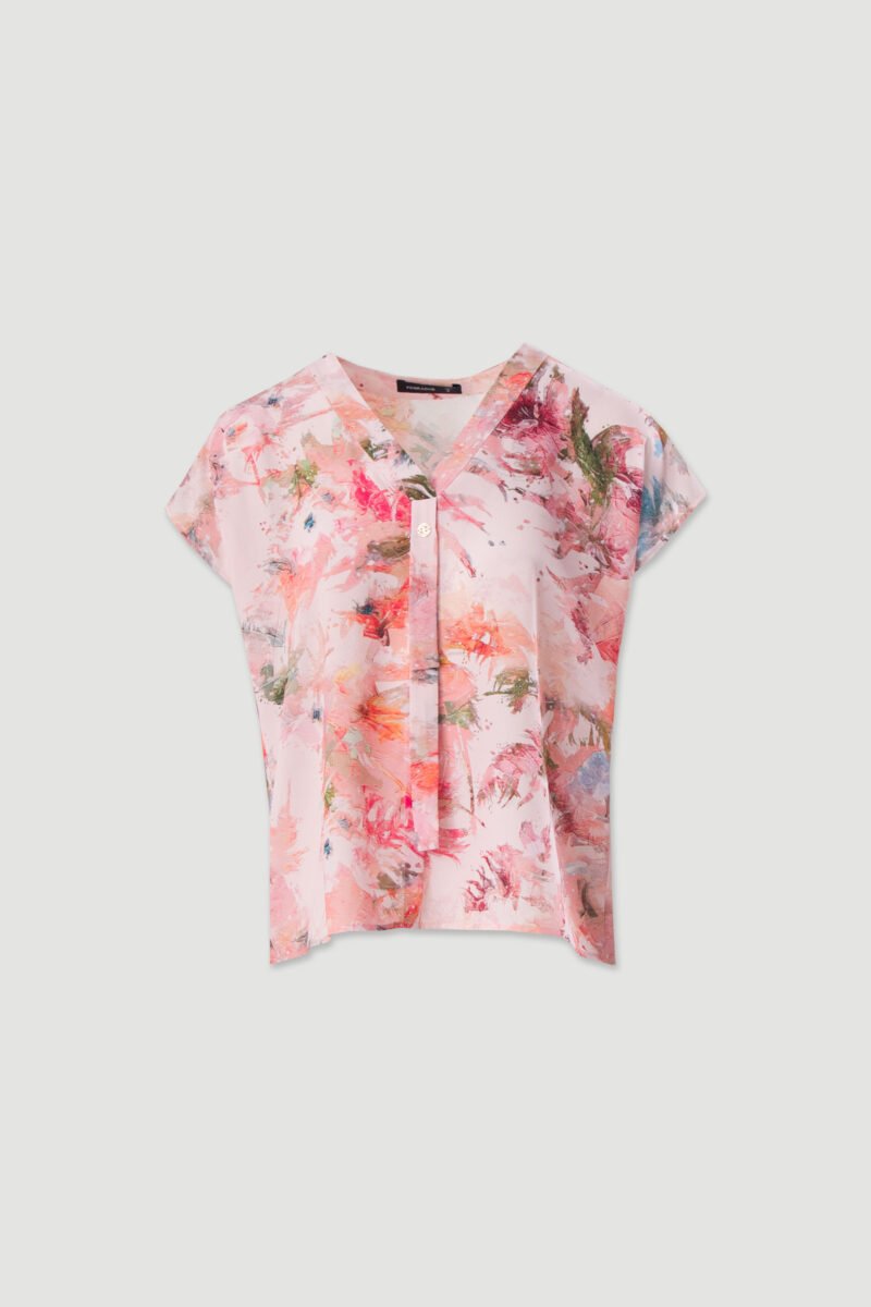 BLUSA DE MANGA CURTA ESTAMPADA