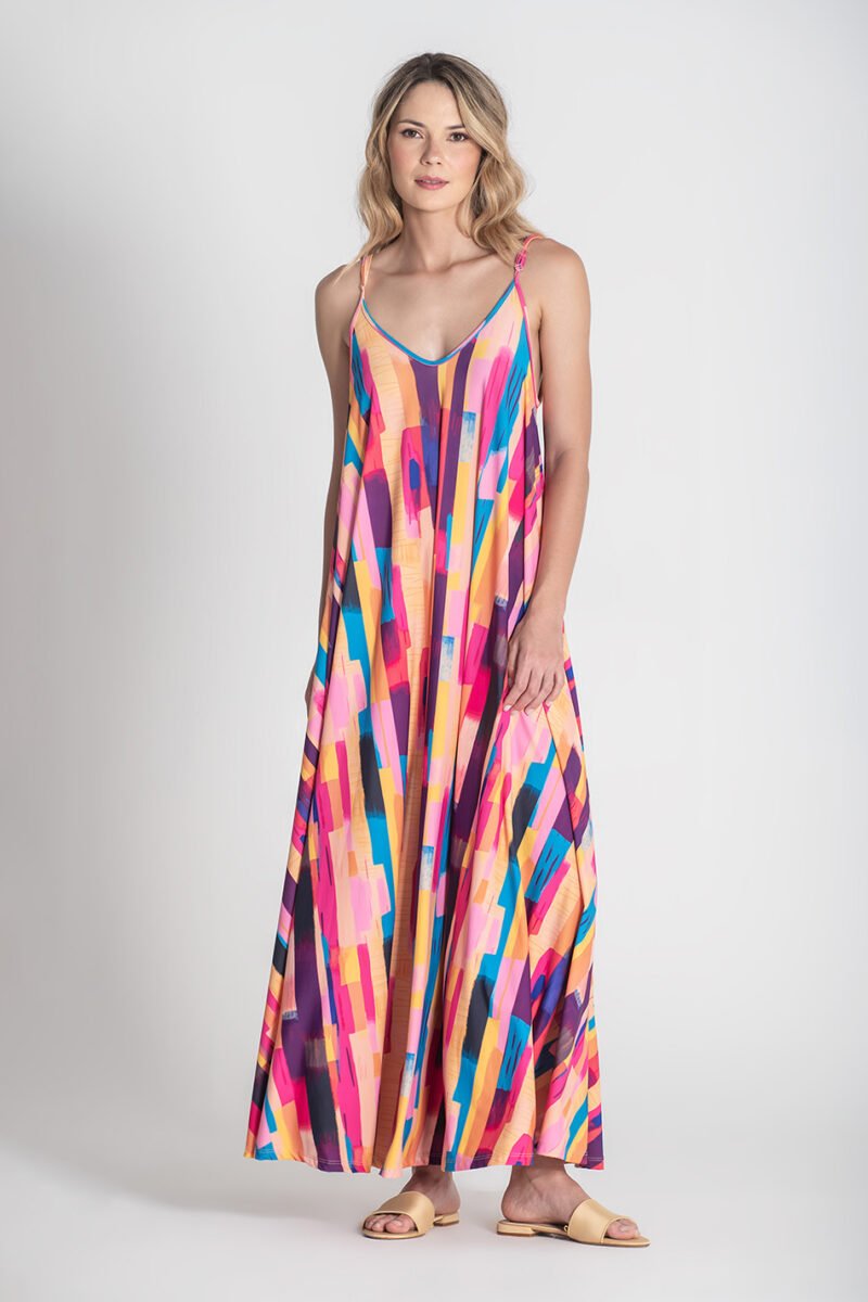 VESTIDO COM ESTAMPADO GEOMÉTRICO