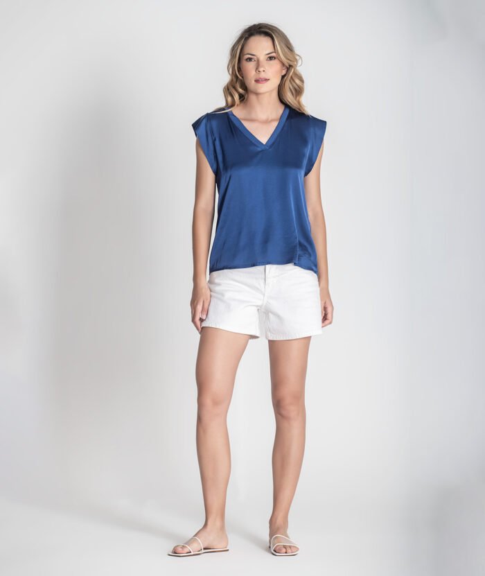 BLUSA ACETINADA COM DECOTE EM V - Image 4